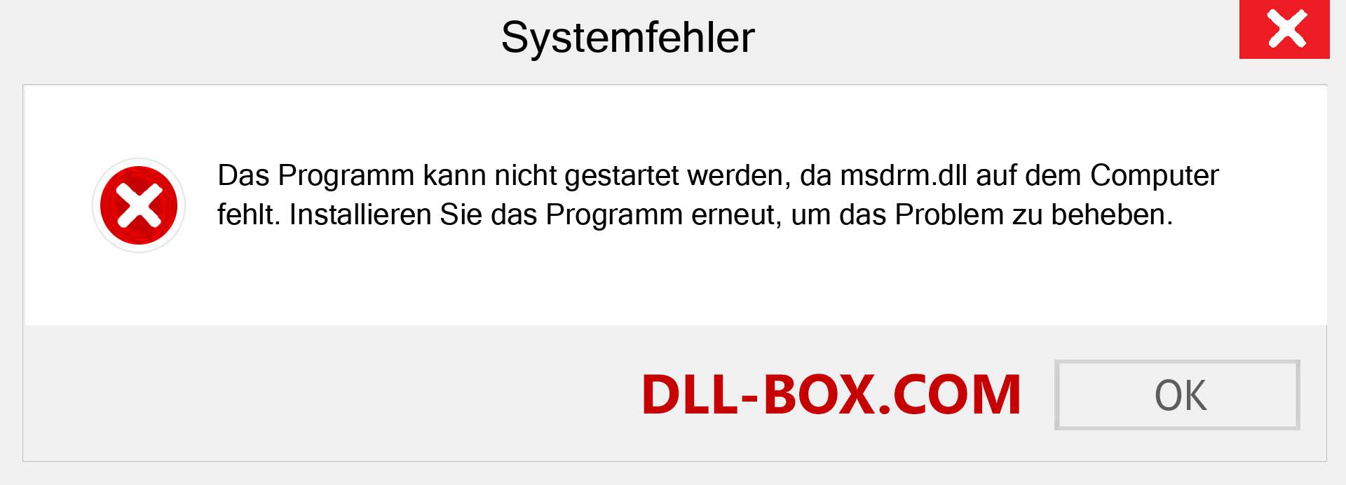 msdrm.dll-Datei fehlt?. Download für Windows 7, 8, 10 - Fix msdrm dll Missing Error unter Windows, Fotos, Bildern